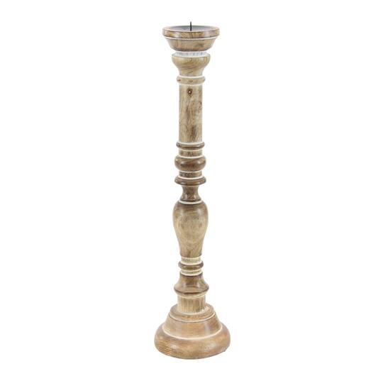 Mango Wood Traditional Candle Holder Set